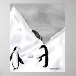 Penguin Snowball Fight Print