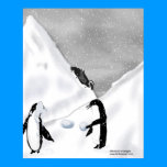 Penguin Snowball Fight Print posters
