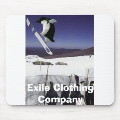 penguin_snowboard[1], Exile Clothing Company Mouse Mat by EXILEclothingCO