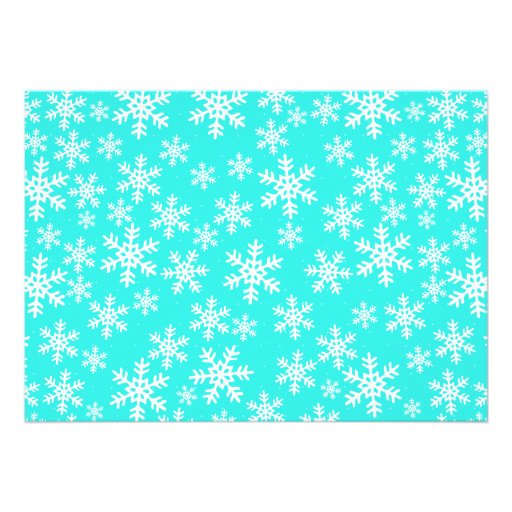 Penguin Snowflakes Teal Winter Onederland Birthday Custom Announcement