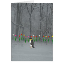 Penguin Spring Walk Greeting Cards