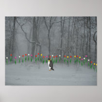 Penguin Spring Walk Poster