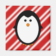 Penguin stripes fridge magnet