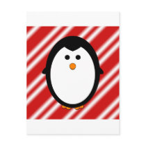 Penguin stripes postcard