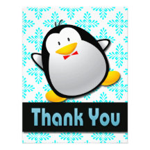 PENGUIN THANK YOU NOTE CARDS ANNOUNCEMENT