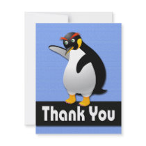 PENGUIN THANK YOU NOTE CARDS invitations by dgpaulart PENGUIN THANK YOU NOTE CARDS invitations