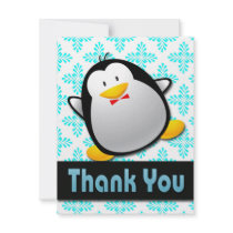 PENGUIN THANK YOU NOTE CARDS invitations by dgpaulart PENGUIN THANK YOU NOTE CARDS invitations