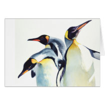 "Penguin Trio" Wildlife Watercolor Art Greeting Card