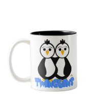 Penguin Twins Twinguins Blue mugs