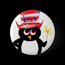 Penguin USA Flair Button Pin