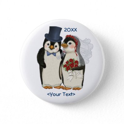 Penguin Wedding buttons