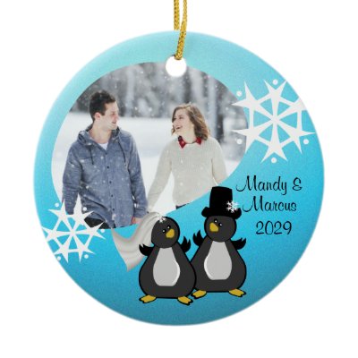 Penguin Wedding Christmas Christmas Tree Ornament
