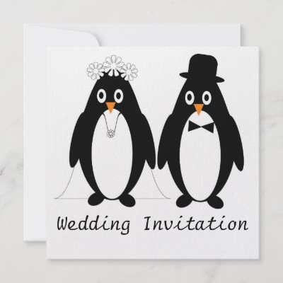 Penguin Wedding Invitation