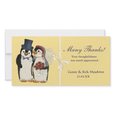 Penguin Wedding Personalized Photo Card