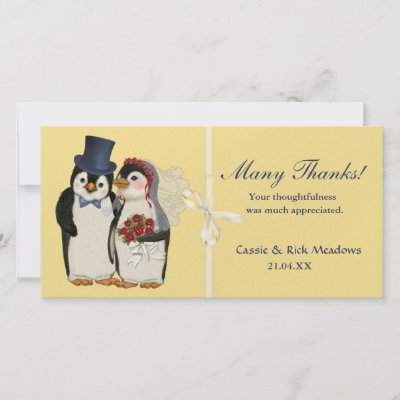 Penguin Wedding photo cards
