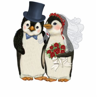Penguin Wedding photo sculptures