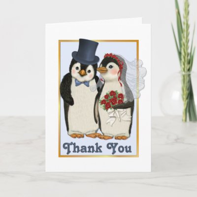 This cute penguin couple are ready for their wedding day