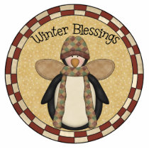 Penguin Winter Blessings Ornament photo sculptures
