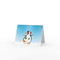 Penguin Winter Illustration - Greeting Card card