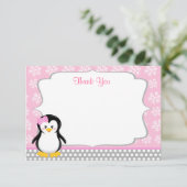 Penguin Winter Snowflake Thank You Cards Zazzle