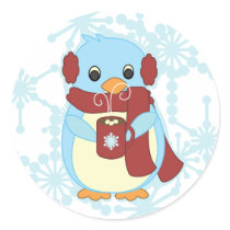 Penguin with hot cocoa stickers by candystore Penguin with hot cocoa stickers