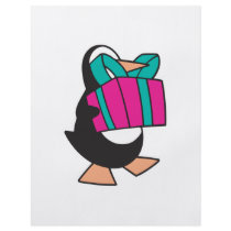 penguin with present flyer design
