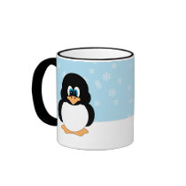 Penguin with Snowflakes Mug