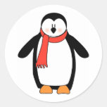 Penguin Wrapped in Red Scarf Sticker