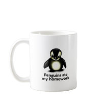 Penguins ate my Homework mugs by TheRealShuba Penguins ate my Homework mugs
