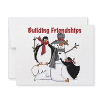 Penguins Building Friendship tshirts and Gifts invitations by christmasshop Penguins Building Friendship tshirts and Gifts invitations