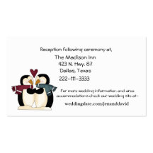 Penguins Couple enclosure cards Business Cards