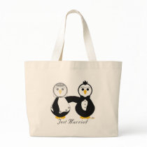 Penguins Getting Married Just Married bags