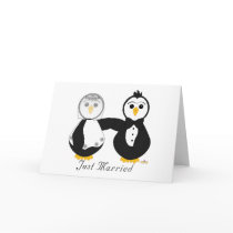 Penguins Getting Married Just Married cards