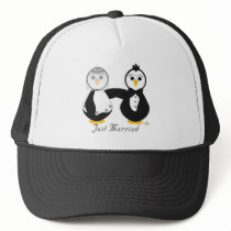 Penguins Getting Married Just Married hats