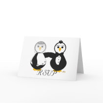 Penguins Getting Married RSVP cards