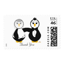 Penguins Getting Married Thank You stamps