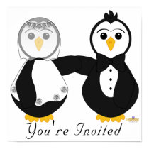 Penguins Getting Married You're Invited posters by animalacres Penguins Getting Married You're Invited posters