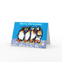 Penguins in bowties, Merry Christmas! cards