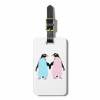 Penguins in love tags for luggage