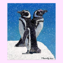 Penguins in the Snow Art Prints & Poster posters