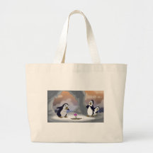 Penguins in the Spring Tote Bag