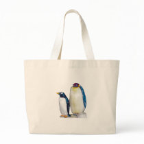 Penguins Large Canvas Tote bags