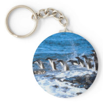 Penguins Leaping Key Chains