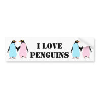 Penguins  ,  Love birds Bumper Sticker