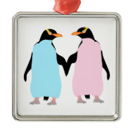 Penguins  ,  Love birds Christmas Tree Ornament