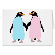 Penguins  ,  Love birds Greeting Card