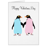 Penguins ,  Love birds, Valentines day Card Greeting Card