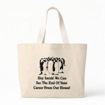Penguins Message To Sarah Palin Canvas Bags