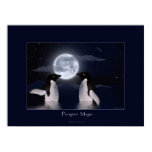 PENGUINS & MOON Art Poster