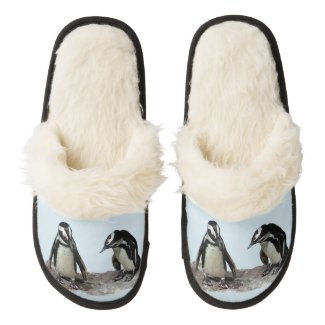 Penguins Pair of Fuzzy Slippers
